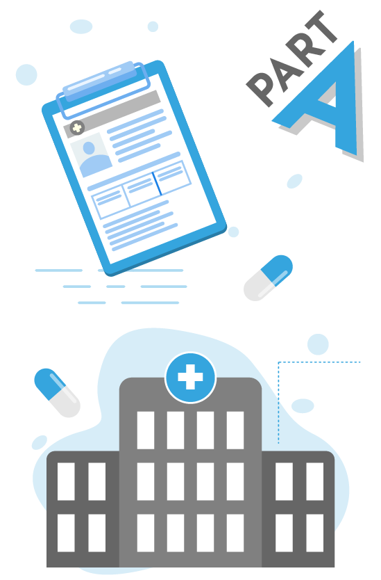 Part-A vector illustration of a hospital and patient clipboard